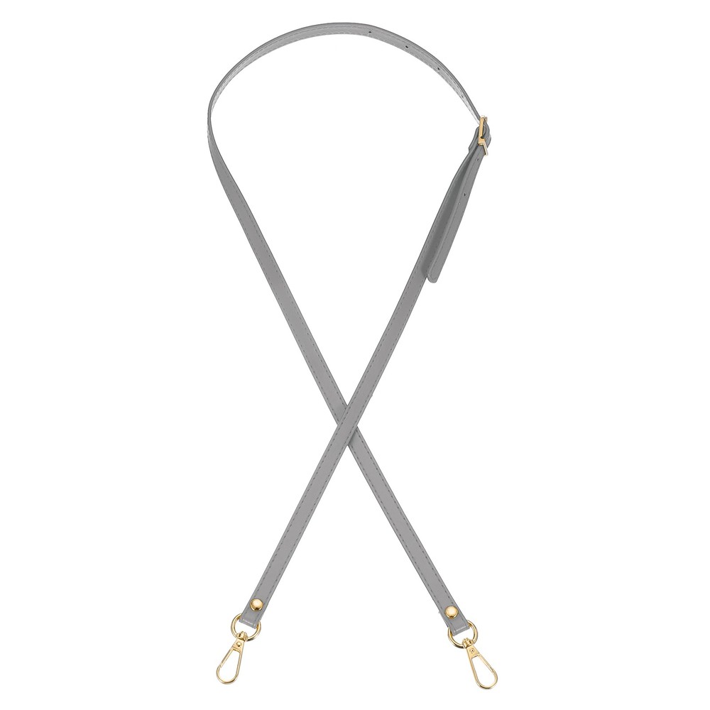47" Adjustable PU Leather Purse Strap with Gold Hardware Light Gray