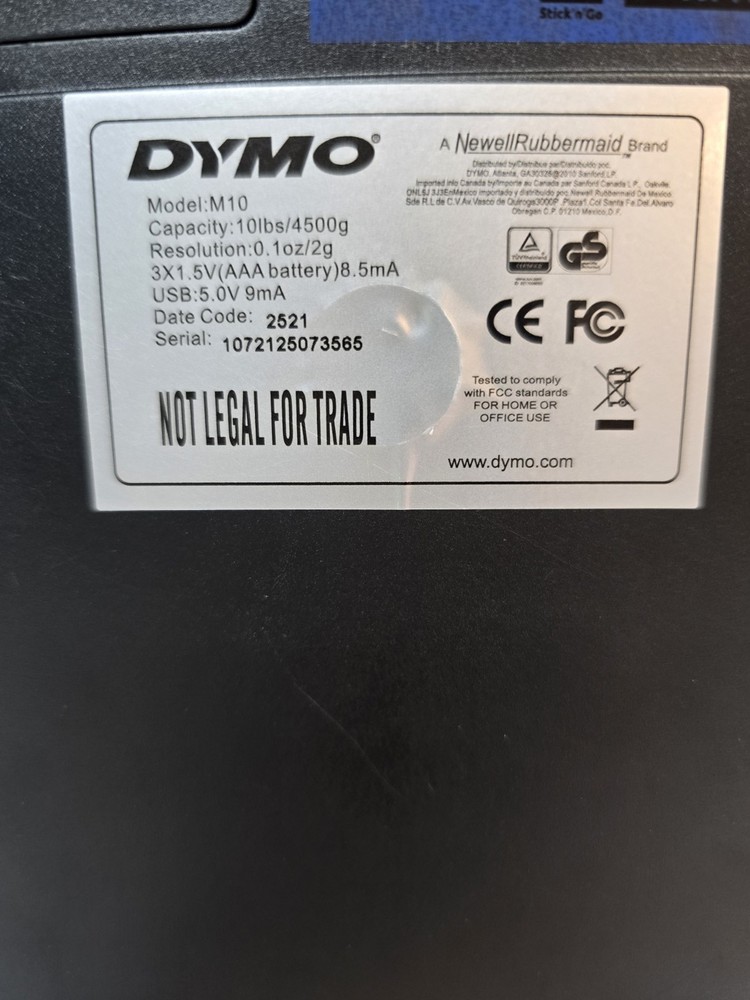 Dymo M10 Digital Scale 10lb And USB Cable FREE SHIPP