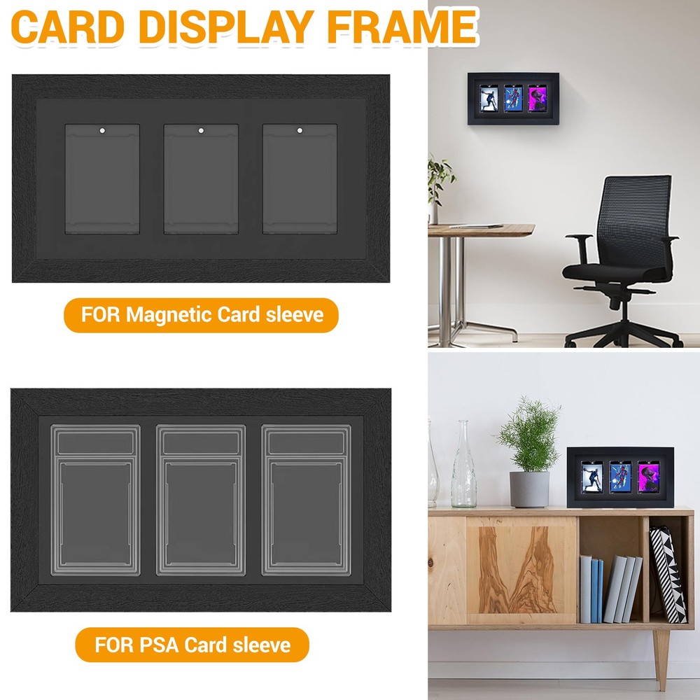 For Graded Card Display Frame Wall Mount Baseball Trading Card Display Case