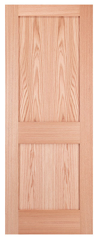 2 Panel Red Oak Mission Shaker Flat Panel Solid Core Interior Wood Doors Door