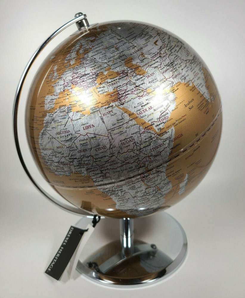Drexel Heritage Two-Tone Gold/Silver Globe 12" Tall