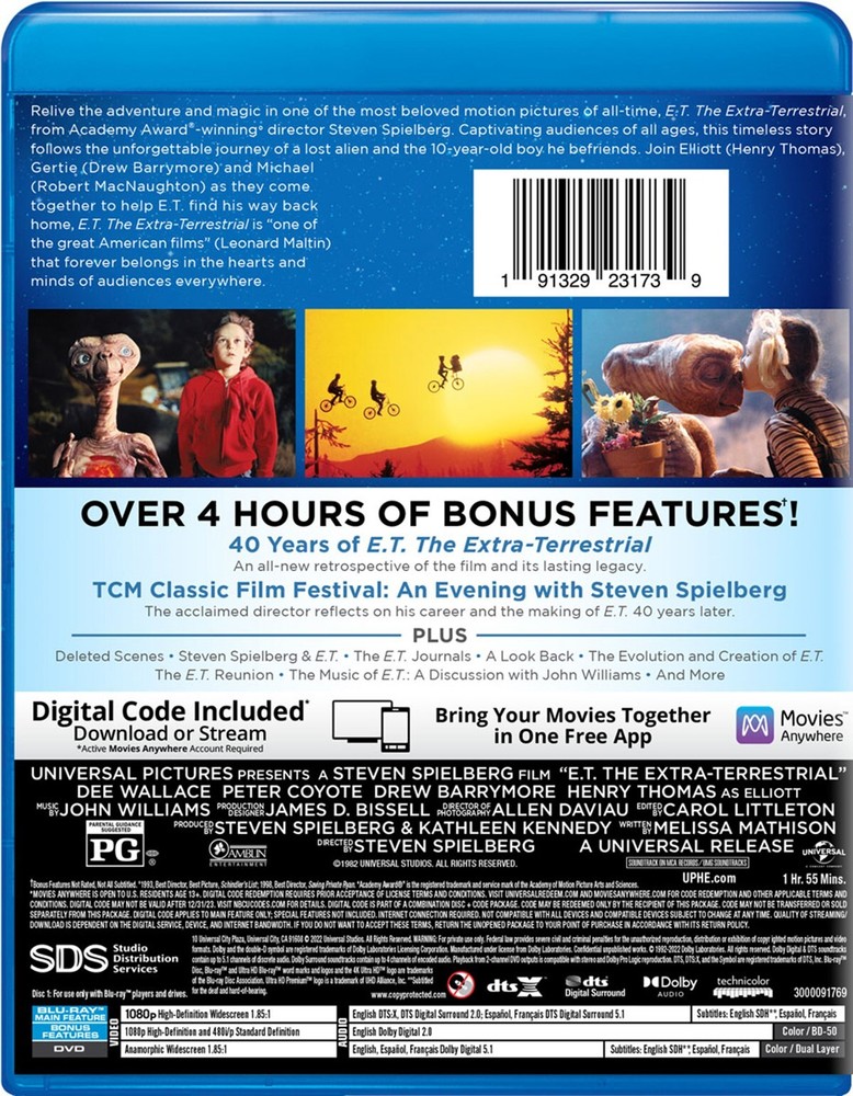 E.T. The Extra Terrestrial Blu-ray Dee Wallace Stone NEW