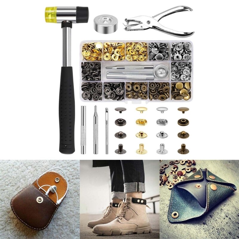 12.5mm Leather Fasteners Press Studs with Install Tools for Leather Craft
