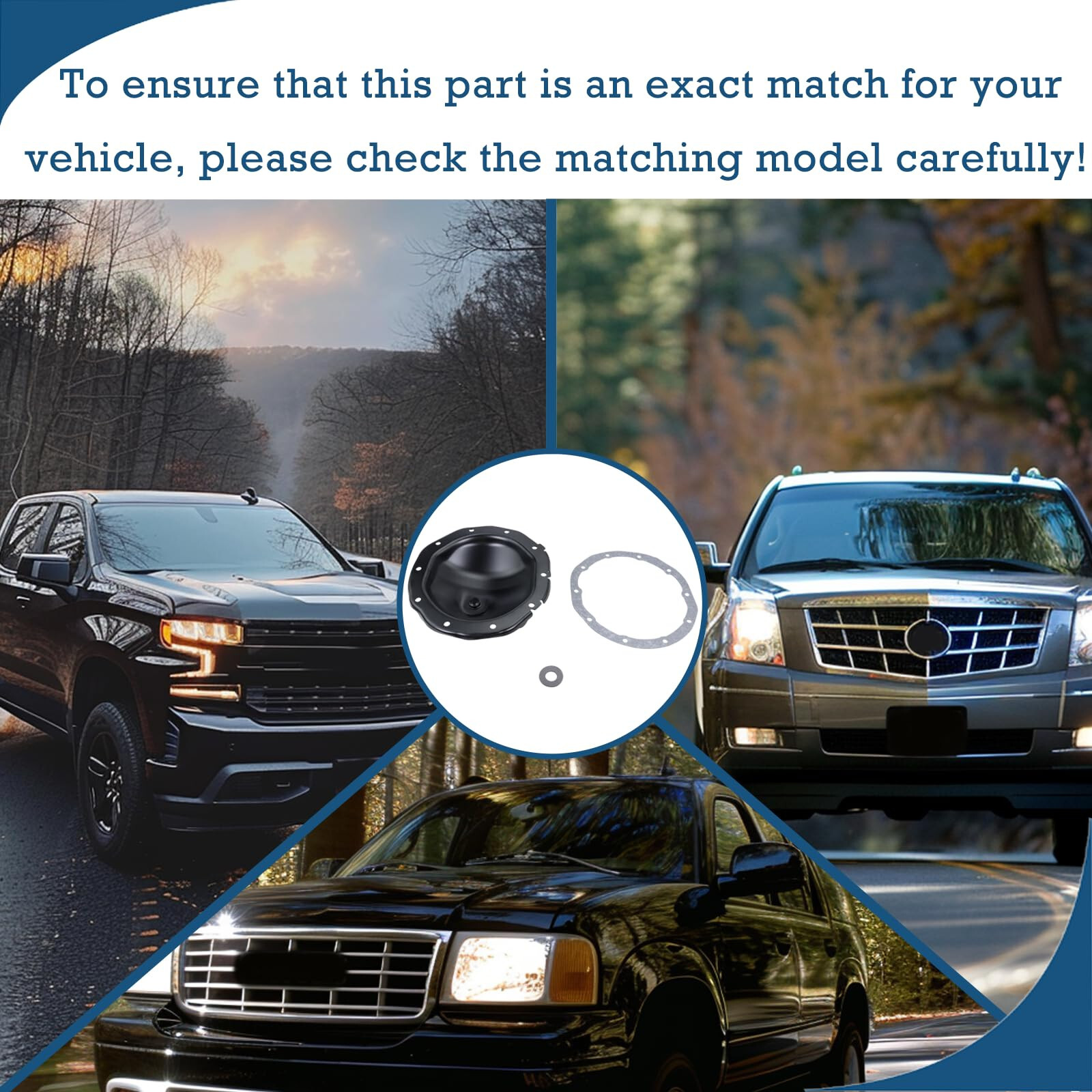 Rear Differential Cover with Gasket & Magnet Compatible with GMC Chevrolet