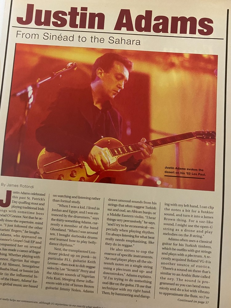 Justin Adams, Two Page Vintage Clipping