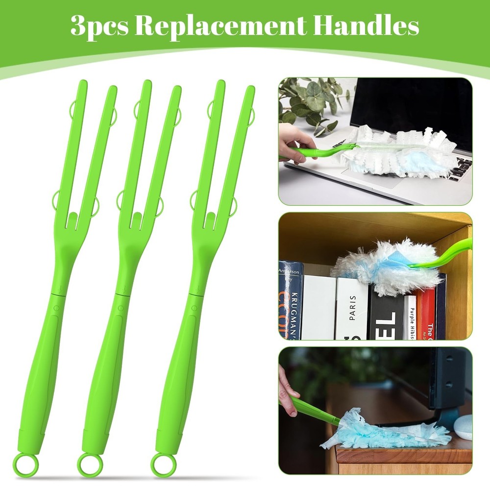 3 Pack Replacement Duster Handles – Compatible with Swiffer Duster Refills