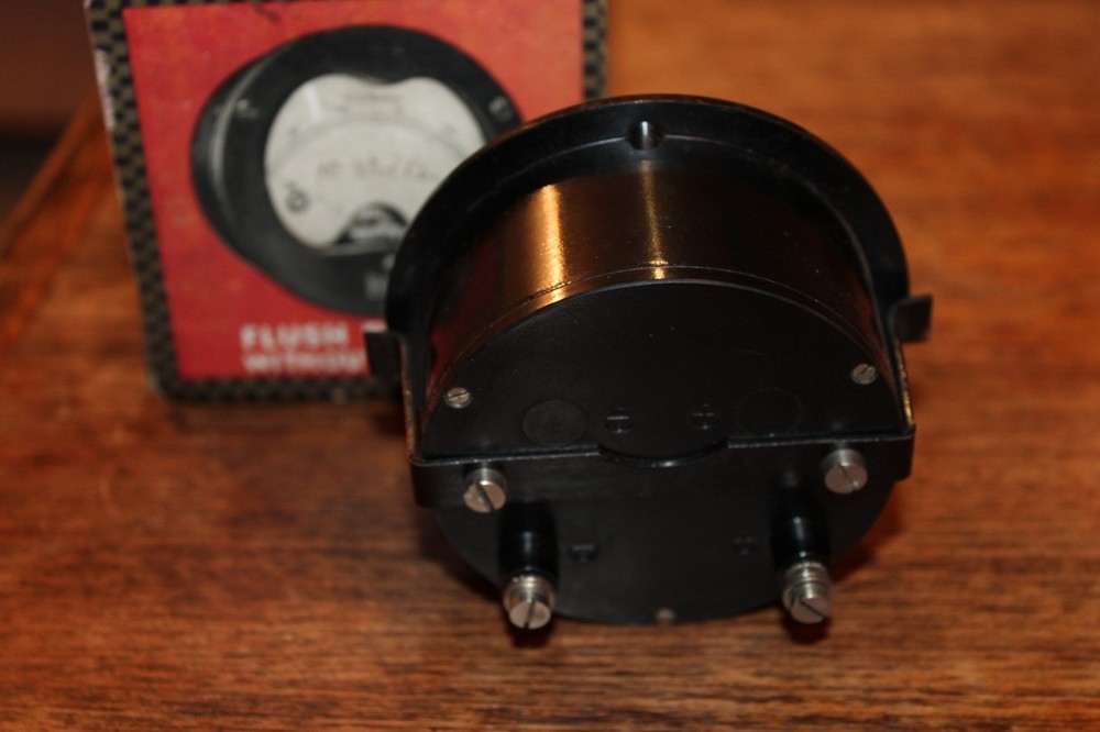 Vintage FERRANTI Volt Meter In Original Box Case - Untested 8.5cm dia x 4cm