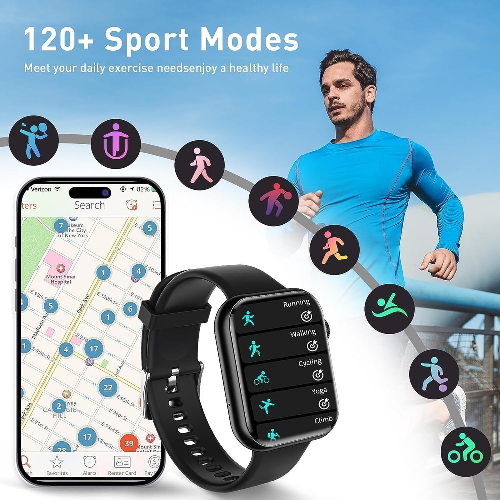 Aeifond Smart Watch for Android iOS(Answer/Make Call) - 1.9" Full Touch Screen
