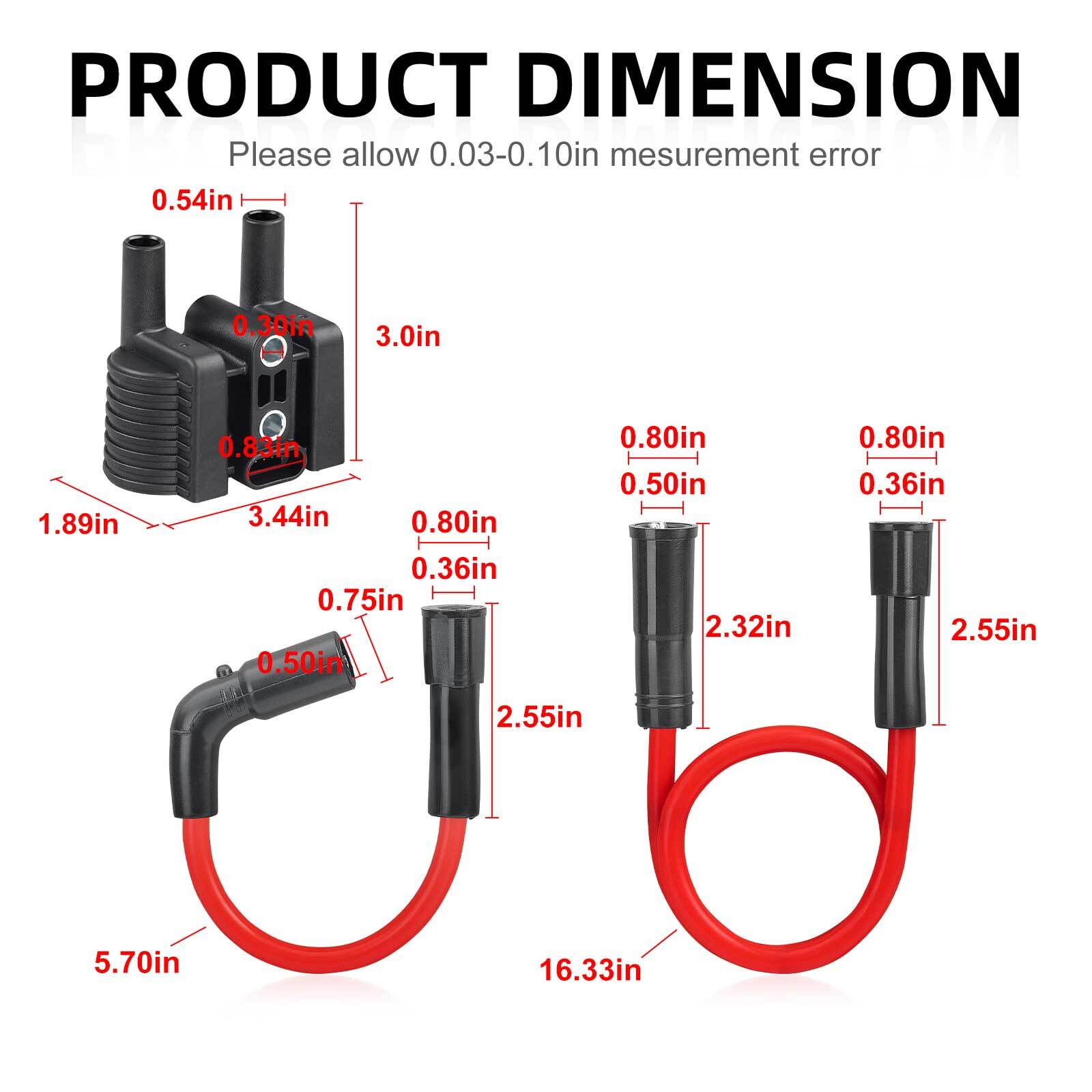 Ignition coil & Spark Plug Wire Cap Set for XL1200 XL883 XL50 Sportster SuperLow