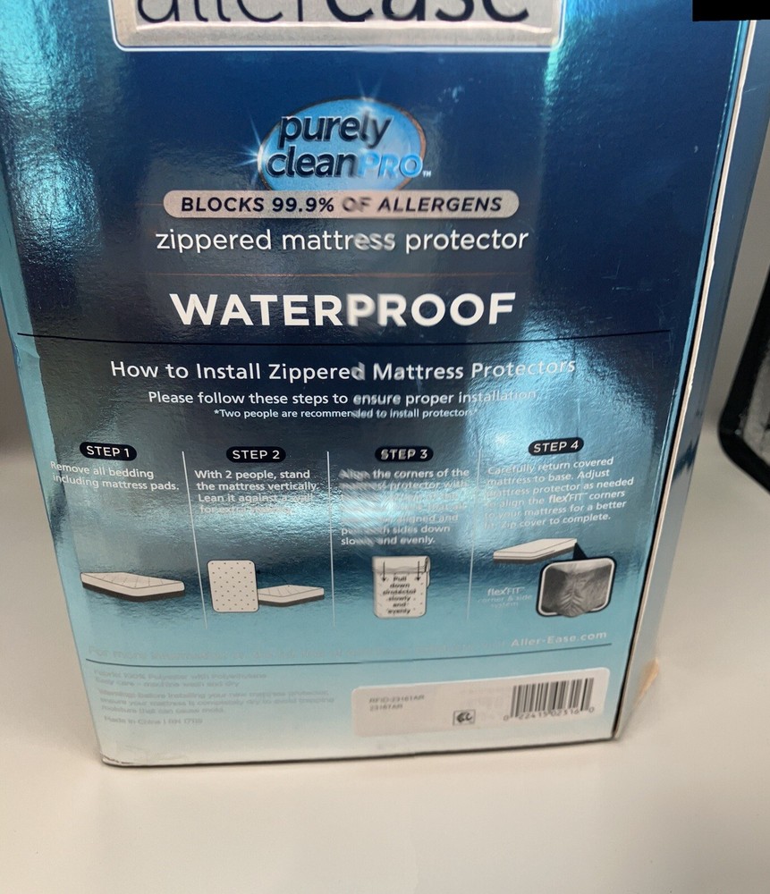 Zippered Mattress Protector, Waterproof Allerease Cover, King New