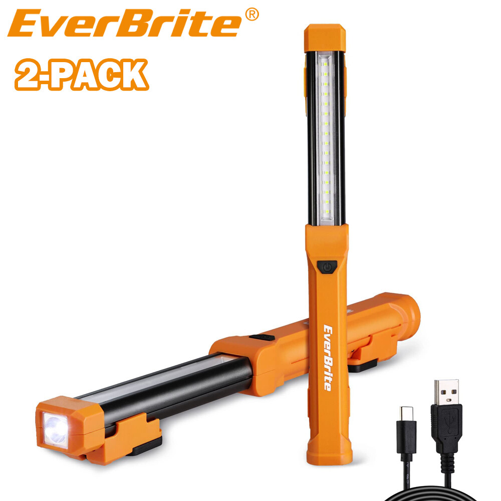 EverBrite 2-PACK 1000LM LED Work Light Rechargeable Work Light 4 Lighting Modes
