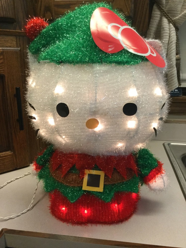 Hello Kitty Tinsel Fabric Lighted Decor