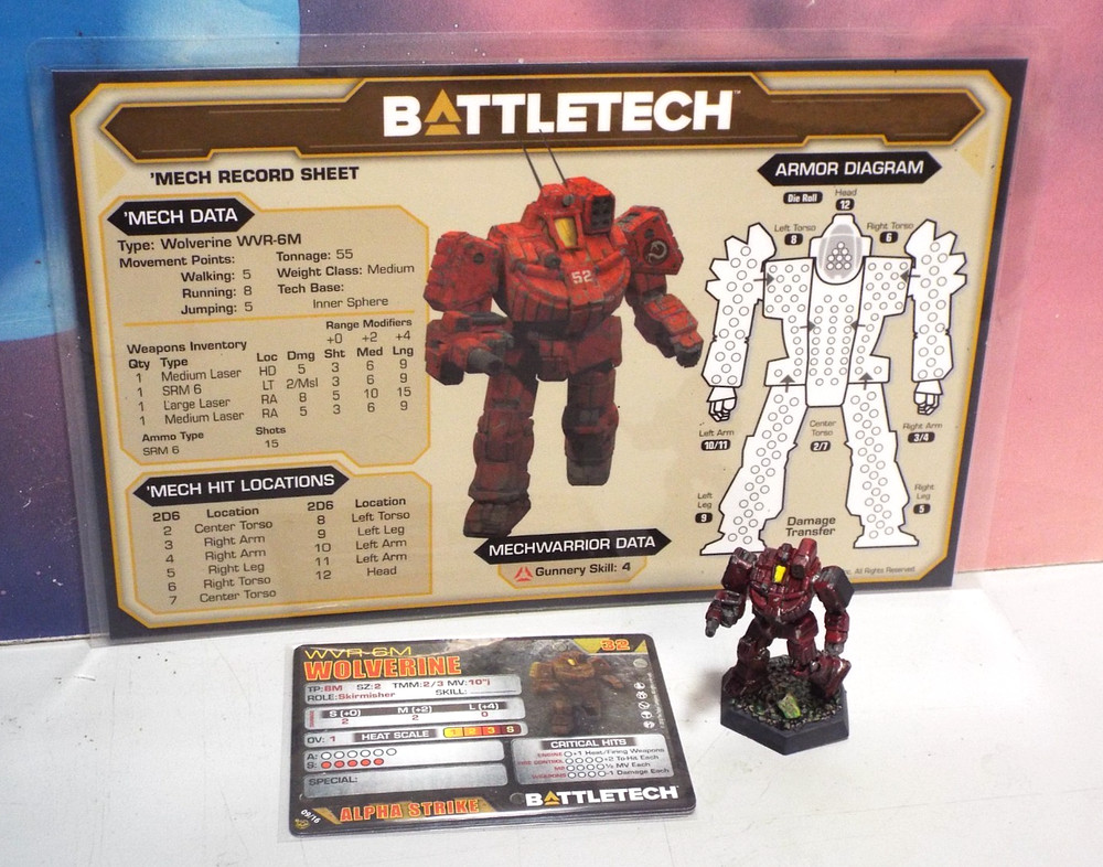 BATTLETECH WOLVERINE MECH (CATALYST, PLASTIC, PAINTED)