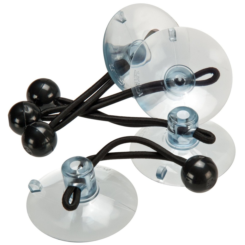 Suction Cup Tie Downs, 6", Opaque white, 4 pack