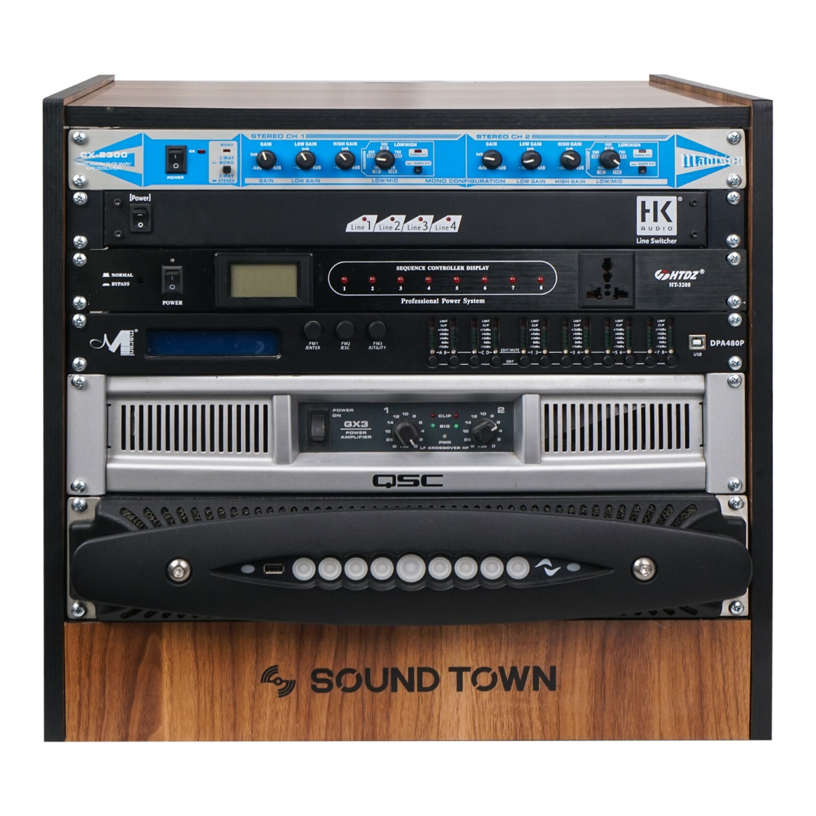 Sound Town DIY 8U Studio Rack with Furniture Grade Walnut Laminate (SDRK-8WN)