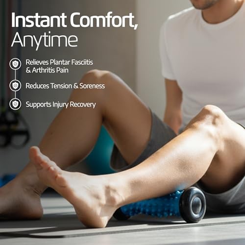 Logest Foot Massage Roller - for Trigger Point Therapy, Blue - Green 2 Pack