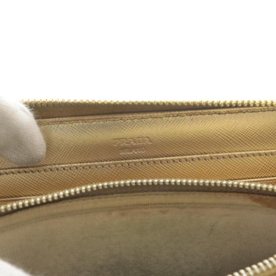 PRADA Logo Long Wallet Yellow Women's