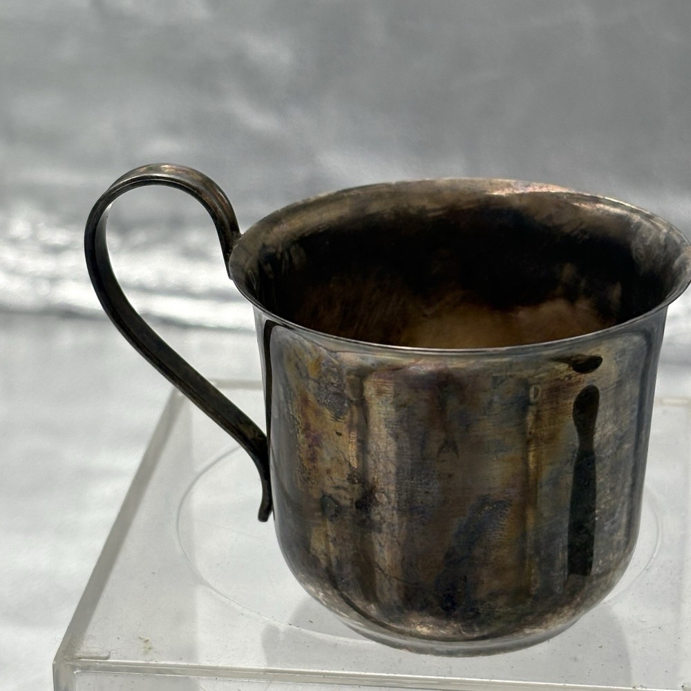 VTG Silverplate Baby Cups Godinger Teddy Bear Leonard Hong Kong Nursery Patina