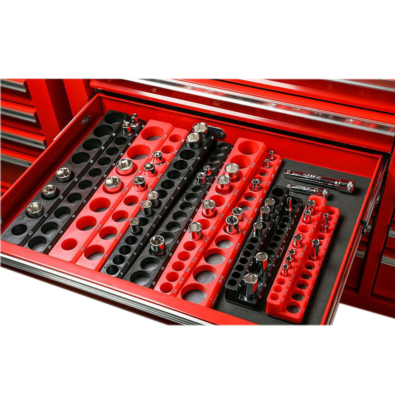 KING Magnetic Socket Organizer Holder 6-PACK Set 1/4'' 3/8'' 1/2'' Metric SAE