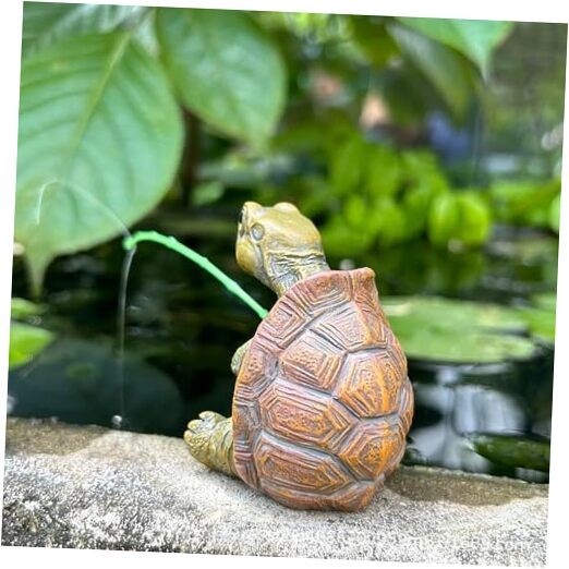Cute Courtyard Decoration Resin Turtle Fishing Figurine, Suitable for Outdoor