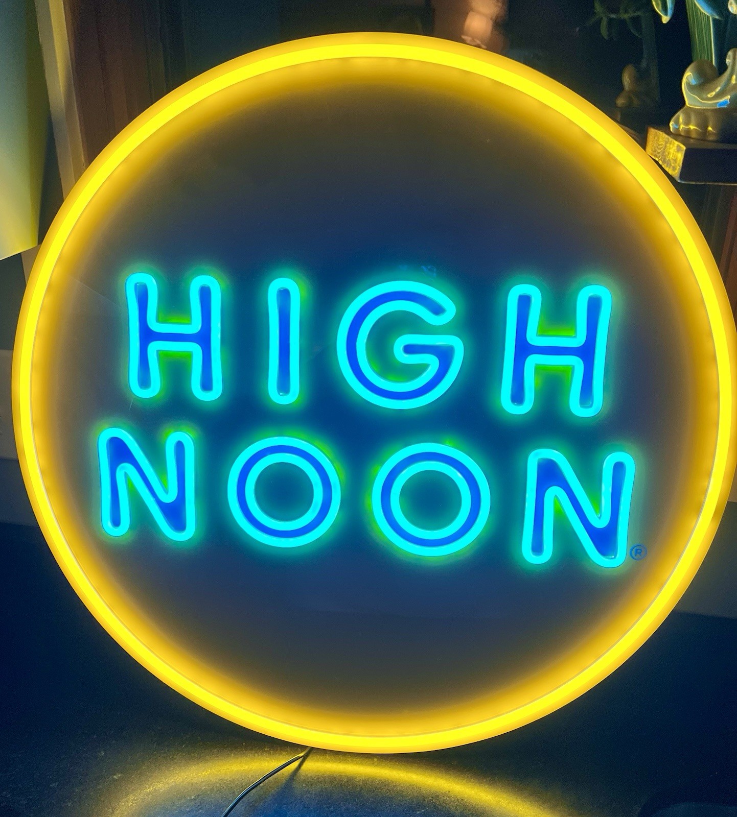 HIGH NOON LIGHTED SIGN MAN CAVE GARAGE DECOR LED BAR LIGHT NEW 24”x24”