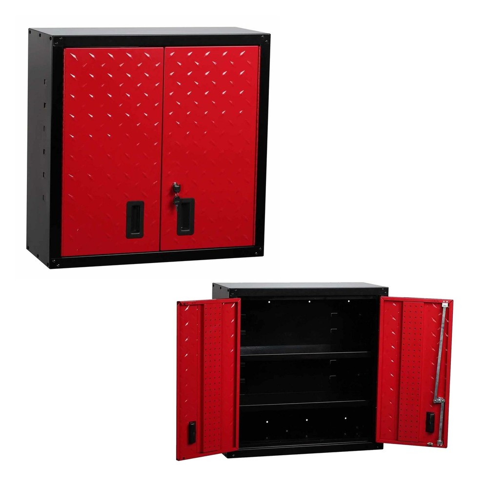 Heavy Duty Garage Storage Wall Unit Tool Cabinet Red (GWC2D)