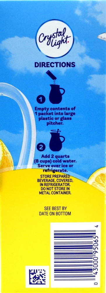 4 12-Quart Boxes Crystal Light Lemonade Drink Mix