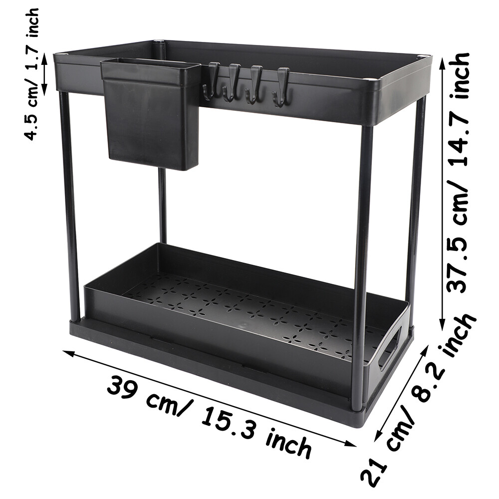 2 Pack Under Sink Organizers And Storage, Pull Out Bathroom Organizer