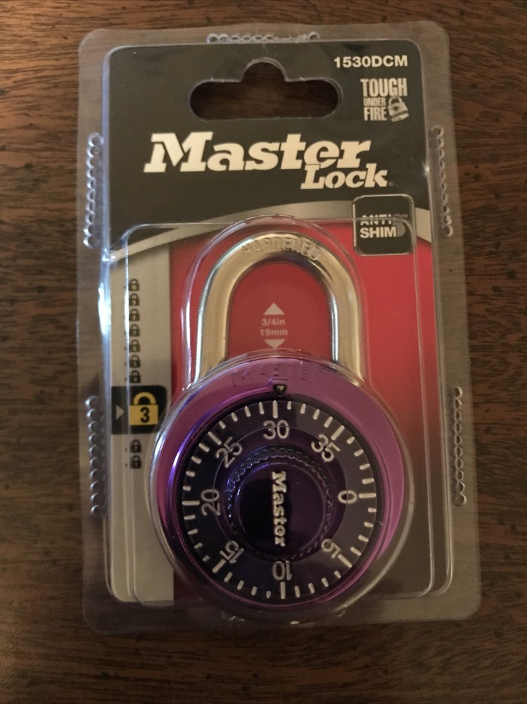 Master Lock Combination Padlock Lavender/Purple Anti-Shim