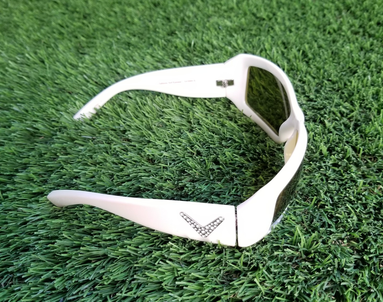 Callaway Ivory Golf Sunglasses Green NEOX Lenses Rhinestones C410WH G RARE