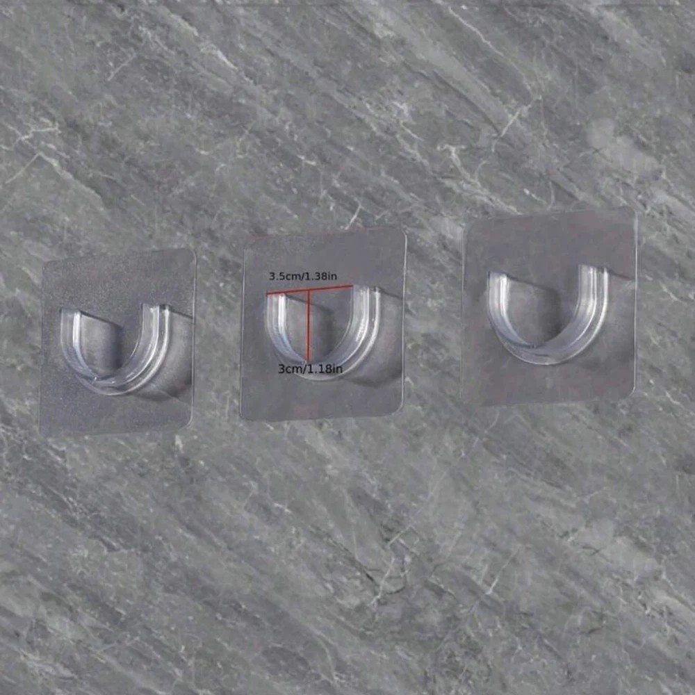 4pcs Adhesive Shower Curtain Rod Holder Wall Mount Transparent Tension Bracket