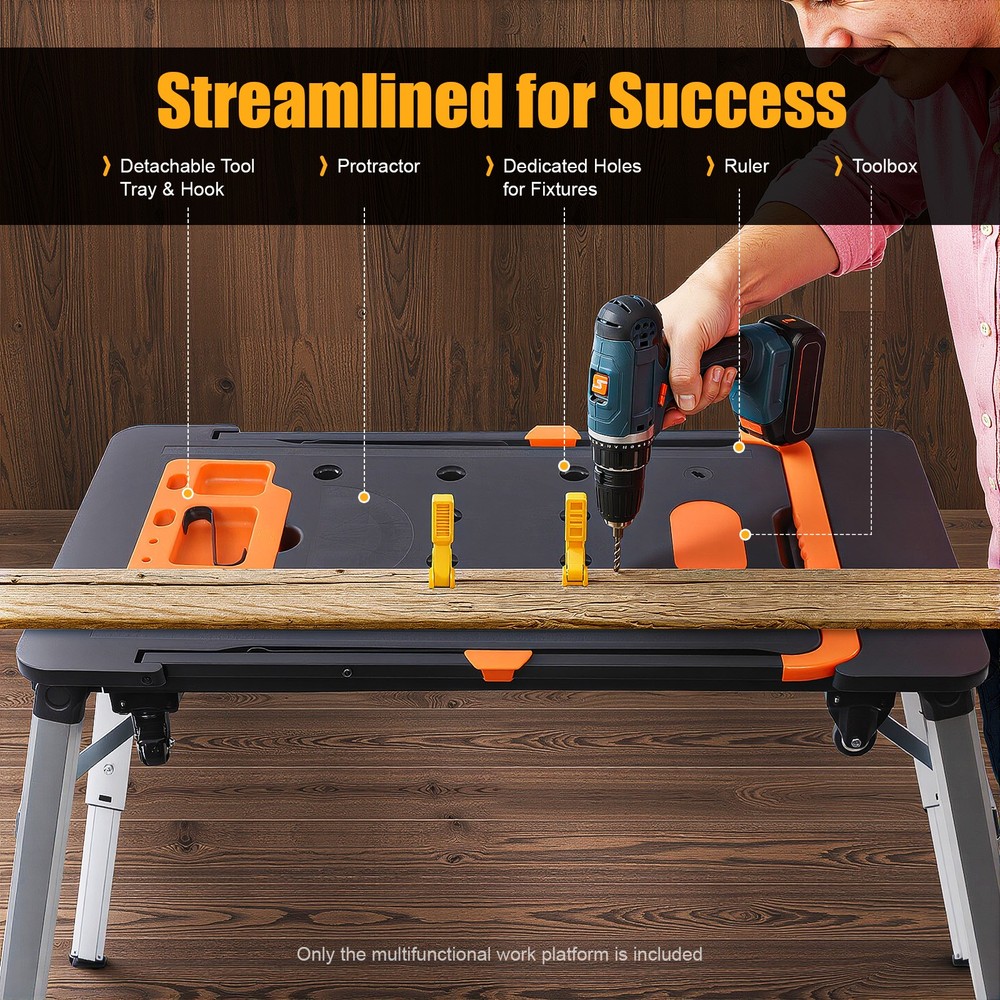 Workbench Portable Folding Work Table 7-in-1 Workbench Load Multifunctional