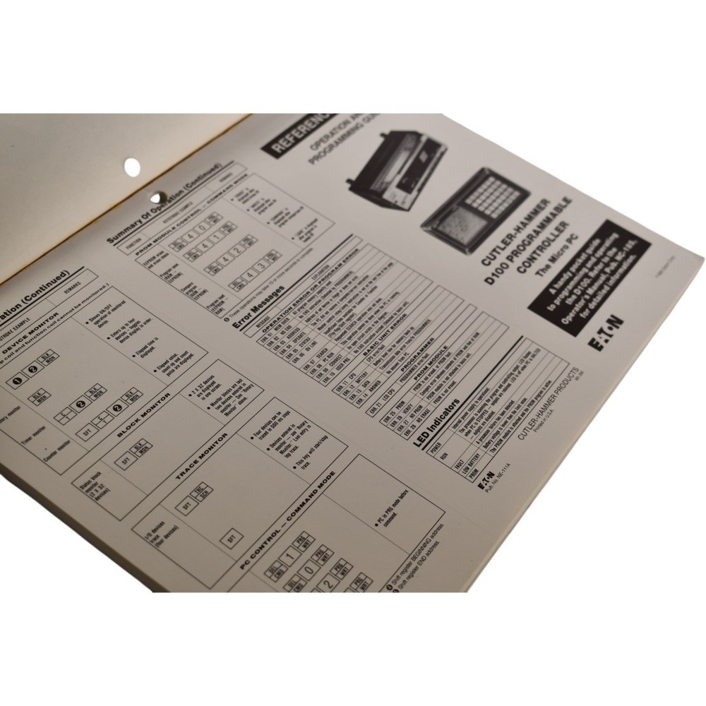 NEW Eaton NC-185D Micro PC Instruction Manual