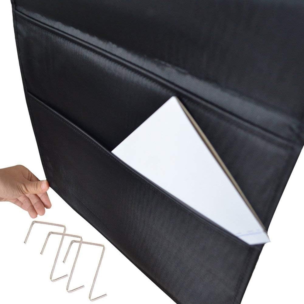 Eamay Hanging File Folder Organizer Wall Mounted - 10 Pockets Black 10 Pocket