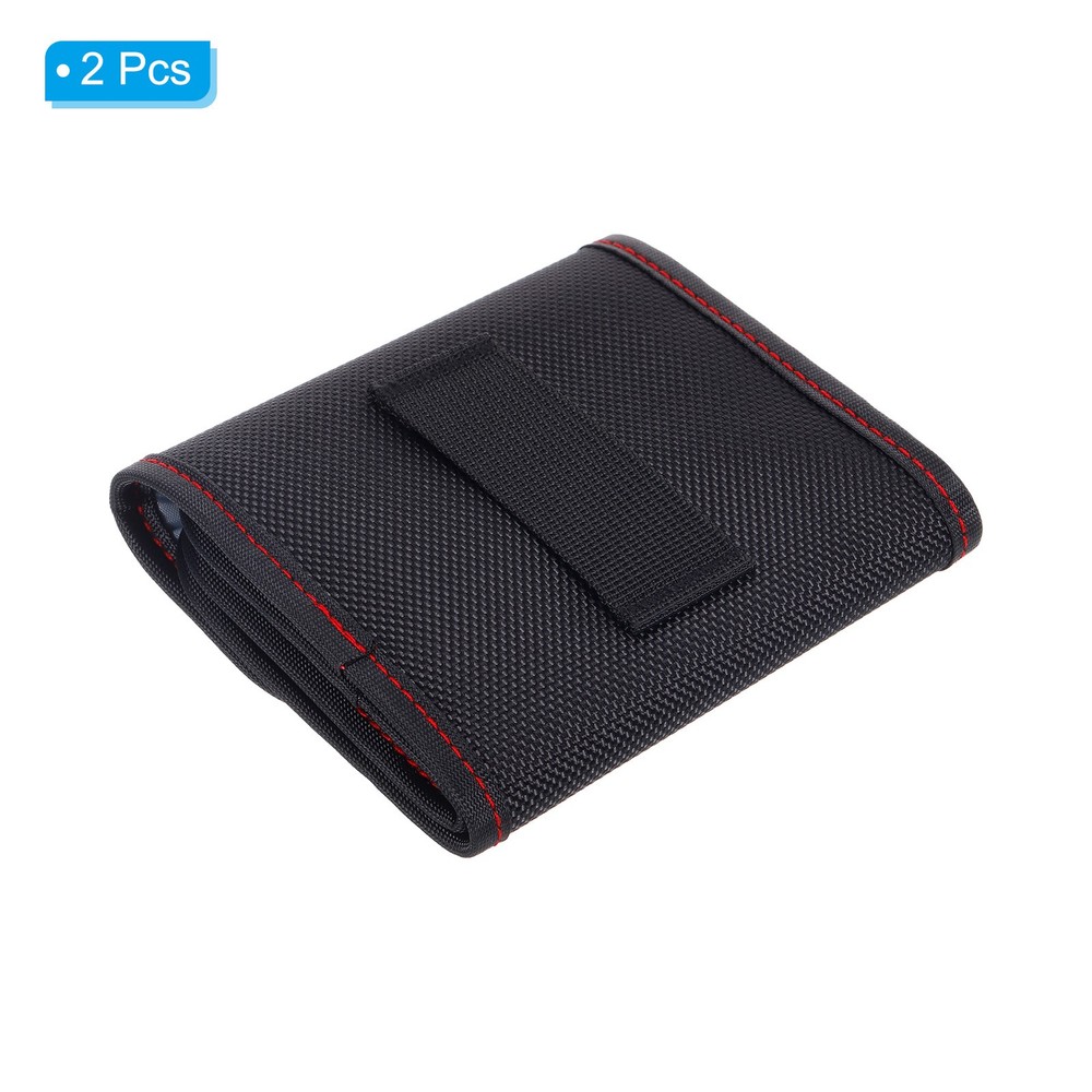 2Pcs 82mm Camera Filter Case 3 Pocket Camera Filter Case Pouch Black Red