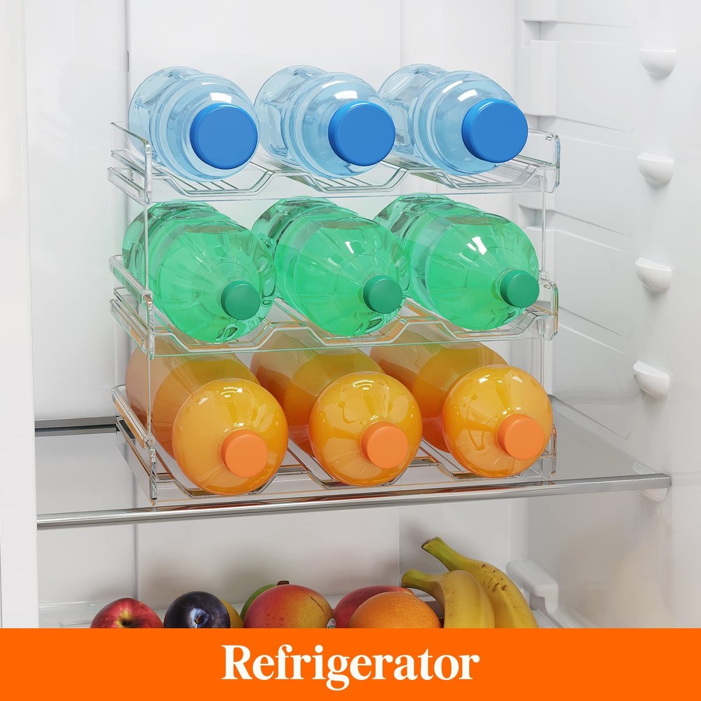 Lifewit 3 Tier Stackable Water Bottle Organizer 3 Tier-9 Bottle, C 9-bottle