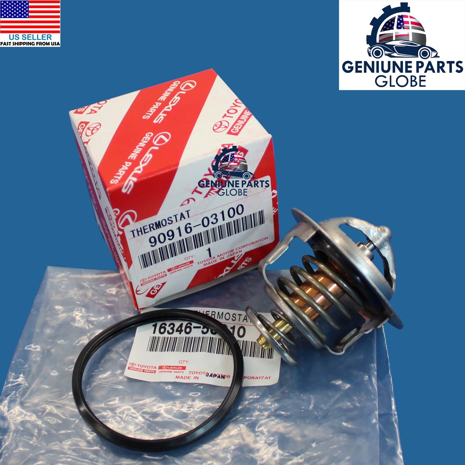 GENUINE TOYOTA 4RUNNER TUNDRA LEXUS GS430 SC430 V8 COOLANT THERMOSTAT W/GASKET