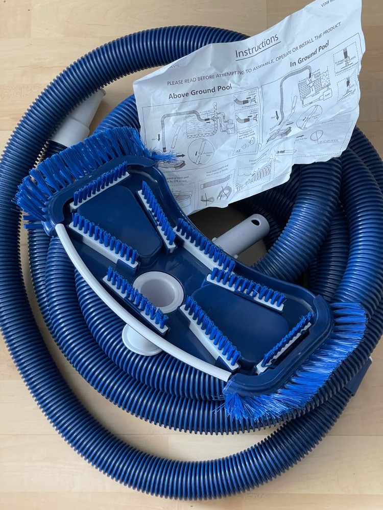 Mainstays 2pc Pool Cleaning Kit Include 25FT Hose and Vacuum Head
