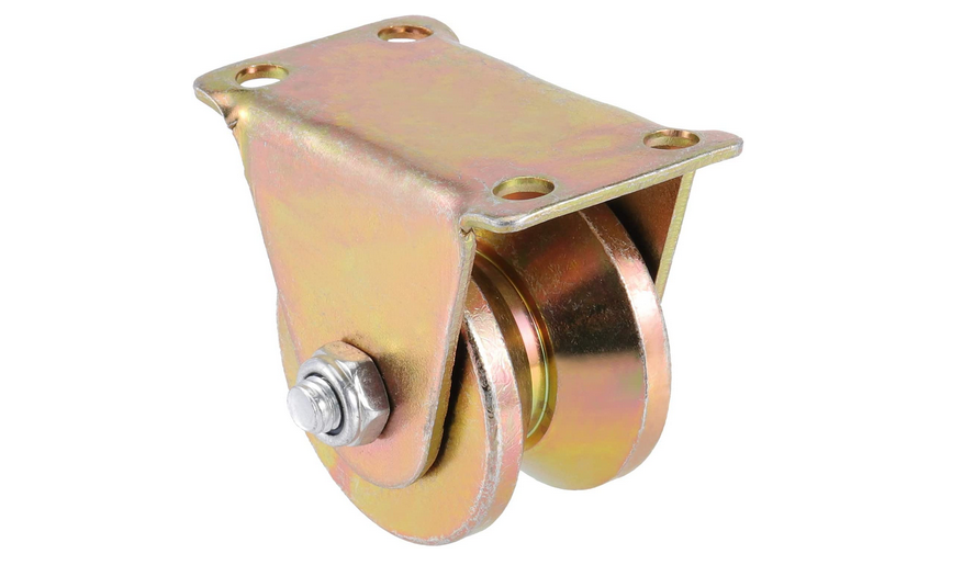 4 Pack 2" Sliding Gate Roller Steel V Type Wheel Solid Type, V-Groove Caster for