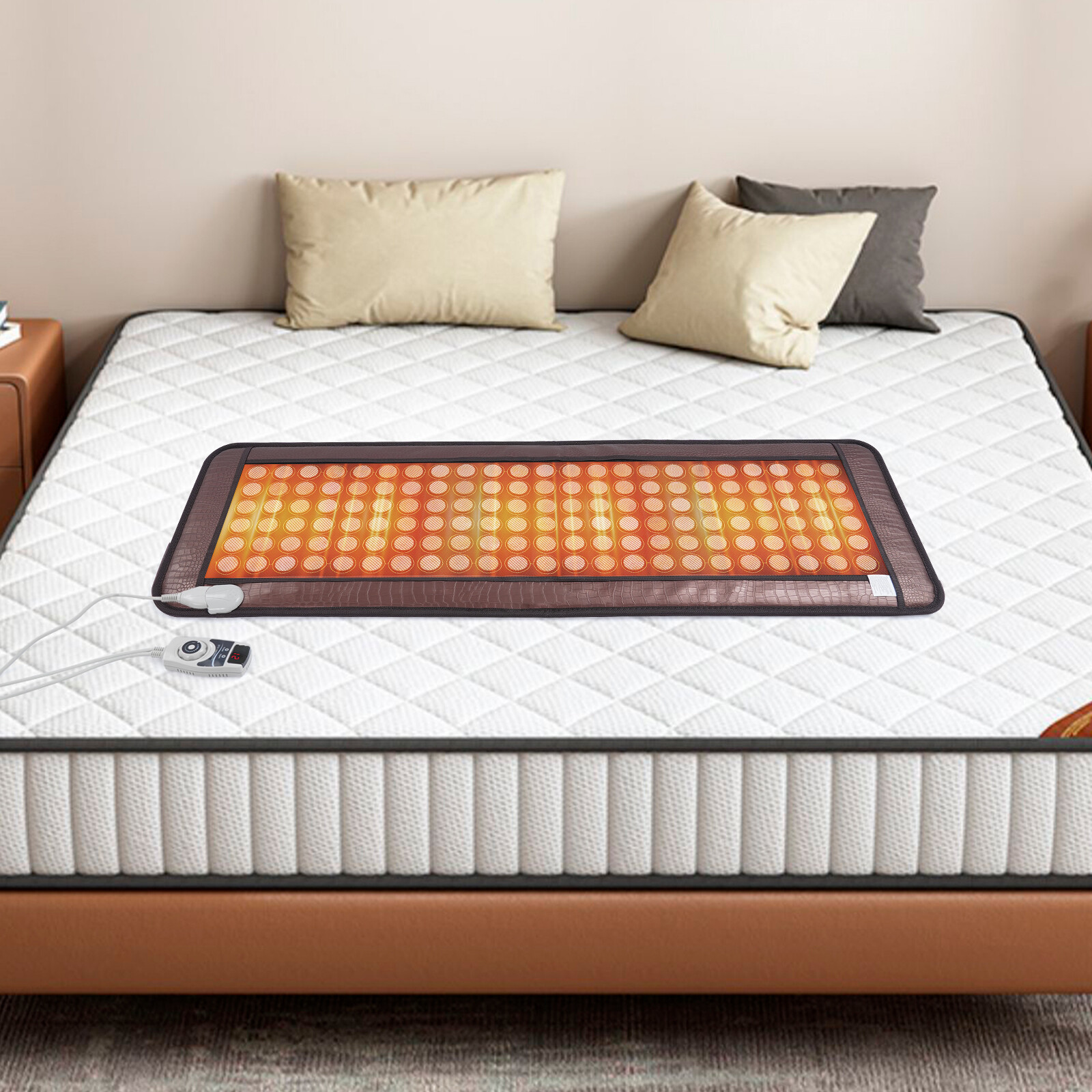 Natural Jade Tourmaline Stone Far-infrared Therapy Mat Electric Heating Pad