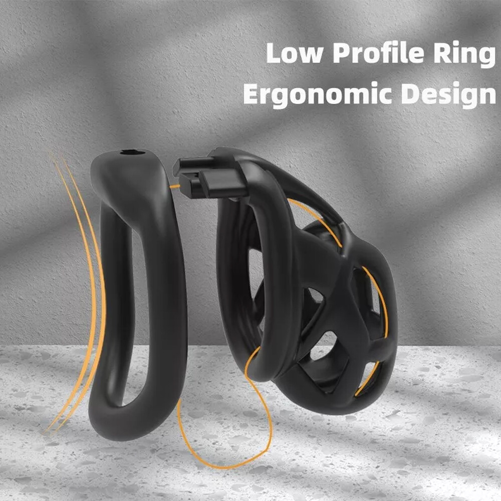 NEW 3D Printed Cobra Pro Cage Male Chastity Device Mini Lock Flat/Arc Rings US