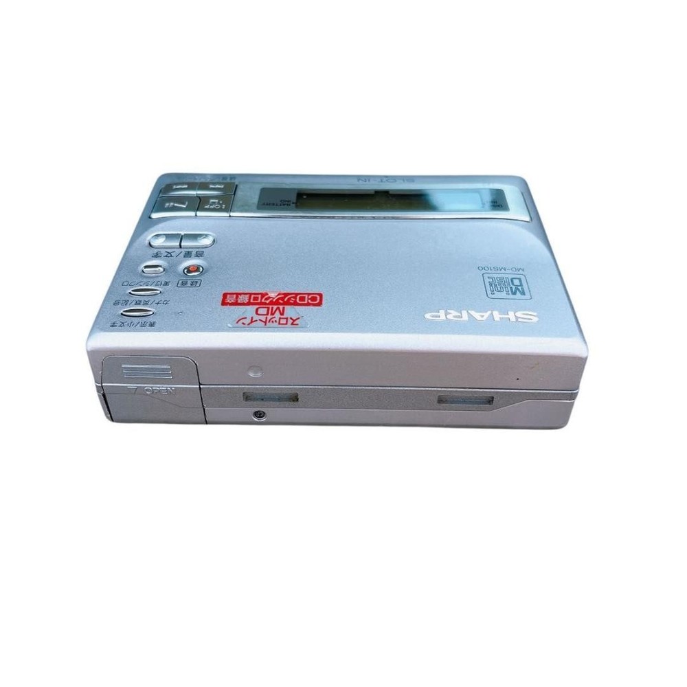Sharp MD-MS100 Portable MD Player Recorder Mini DIsc With AC Adapter Untested