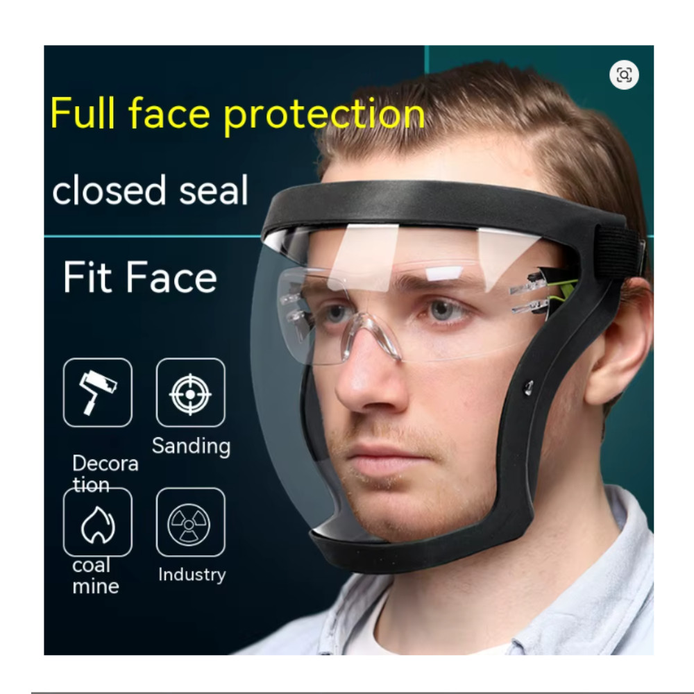 Transparent Face Shield Full Face Anti-Fog Protector for Work & Kitchen