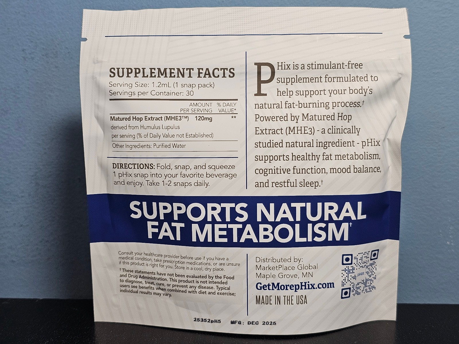 Marketplace Global pHix Fat Burning 30 Snap Packs - New / Sealed! Exp 12/2027