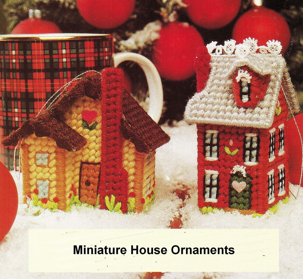 Plastic Canvas Xmas Window Screen Ornaments 3D Greeting Tissue Topper Patterns