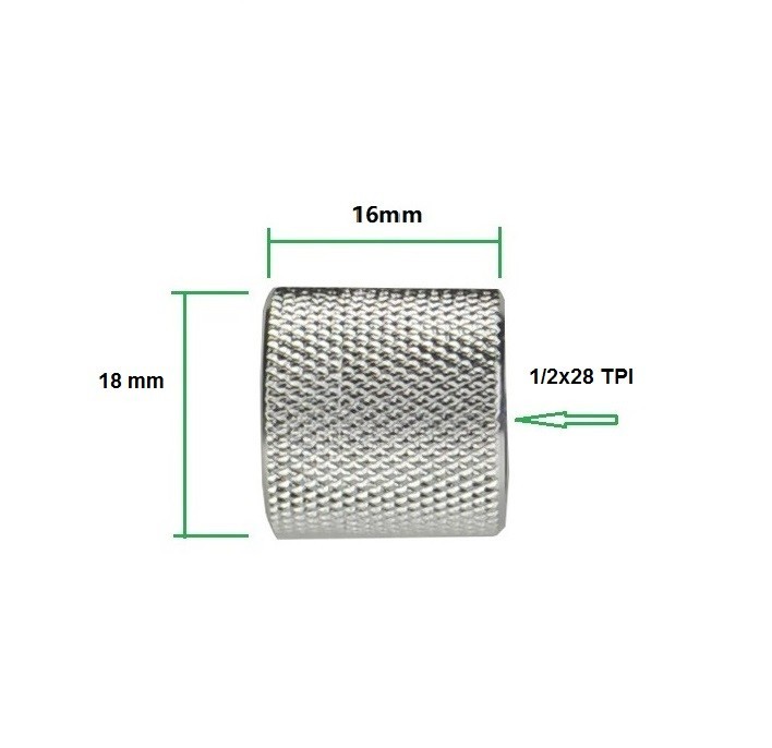 2 PC Silver 1/2x28 TPI Thread Protector Thin Type F Hand Gun & Rifle Application