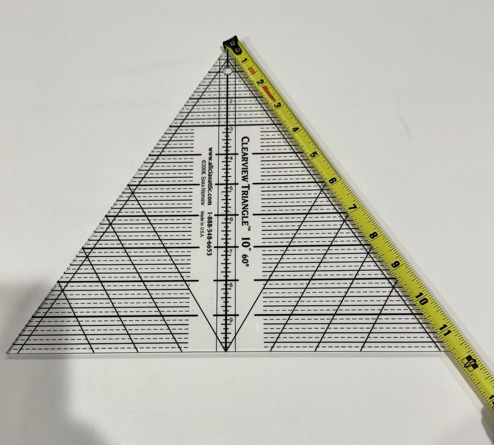 Clearview Triangle 10" 60° Clear Acrylic Quilting Ruler