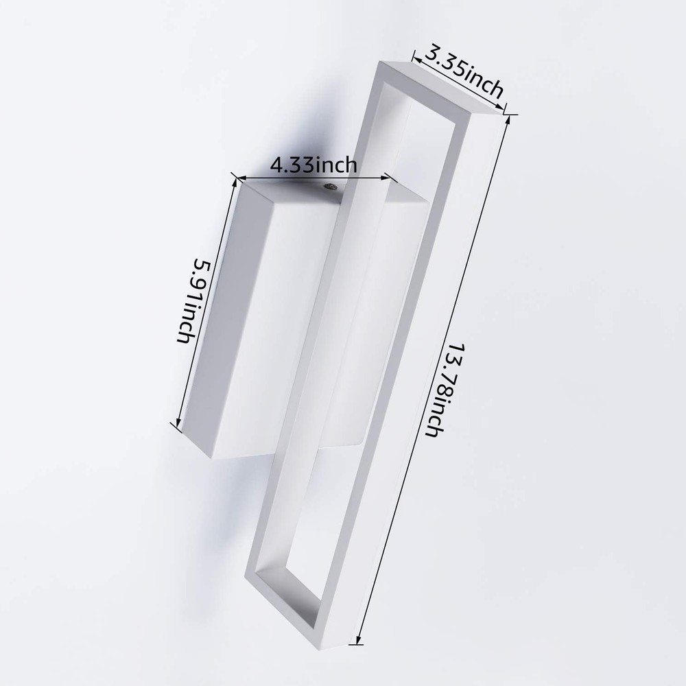 MODERN LED WALL SCONCE LIGHTING FIXTURE RECTANGULAR QUALITY ALUMINUM HOUSING