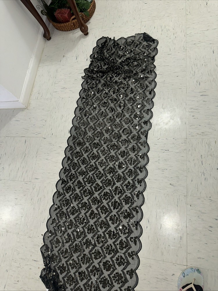 Black Sequin Runner, 56" x12"