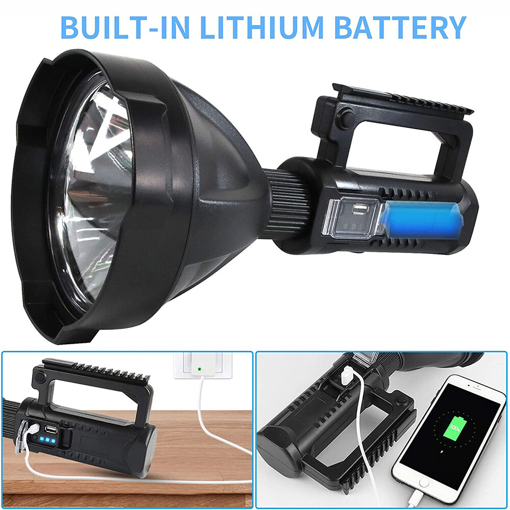 Bright LED Portable Spotlight Flashlight Searchlight Work Lamp Mountable Bracket